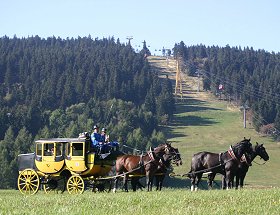 Mit der historischen Postkutsche unterwegs