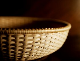 Ausschnitt aus einem Feinflechtkorb - echt handgefertigt